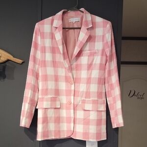 Pink Checkered Women's Blazer and shorts  from English factory
